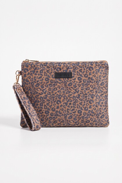 Viral Leopard-Print Fuzzy Clutch Bag