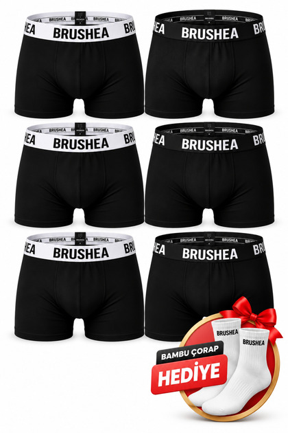 Premium Men's Boxer Briefs 6-Pack – Cotton-Stretch Fabric, Elastic Waistband, Non-Riding Boxer Briefs (3 Black, 3 White)