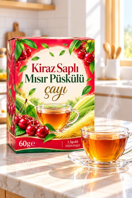 Cherry Stem and Corn Tassel Tea - Naturally Delicious Herbal Tea for Lightness & Freshness