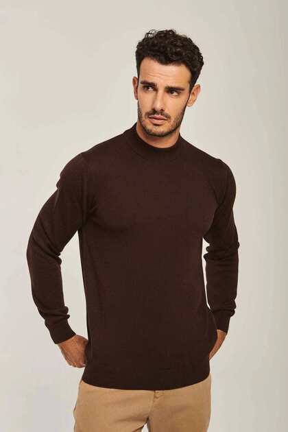 Mens Solid Long-Sleeve Sweater