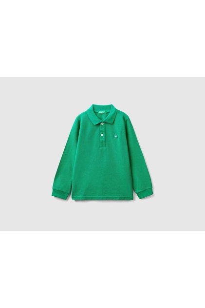 Organic Cotton Long Sleeve Polo T-Shirt for Kids