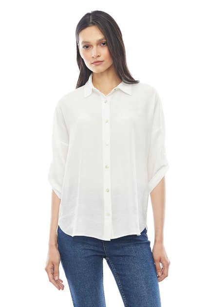 Women's Capri Sleeve Textured Shirt