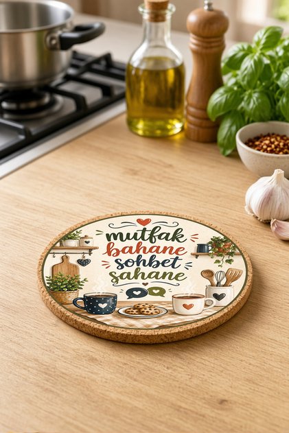 Kitchen Bahane Sohbet Magnificent Mushroom Trivet Pot Pan Mat 19cm Diameter 1cm Thickness