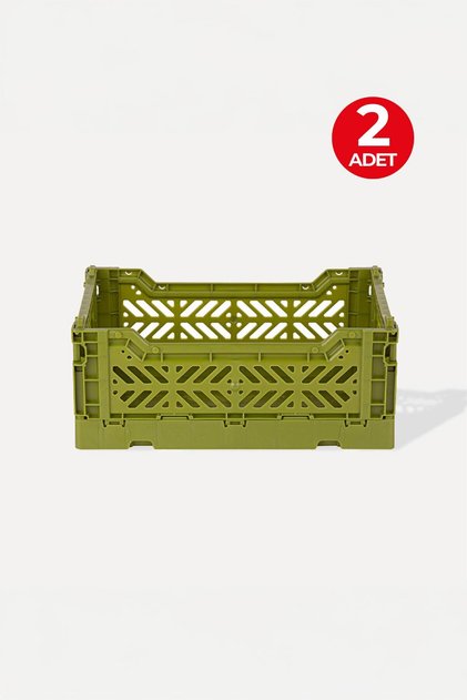 2 Pieces - Minibox Olive Foldable Crate 261710