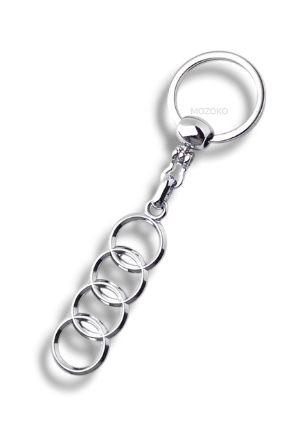 High Quality Audi Logo Metal Car Keychain, Double-Sided Logo, Gift Car Keychain