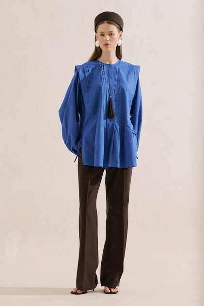 Firfir Detailed Draped Tunic Blue