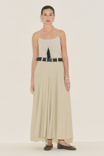 Skirt Formed Wide Pants Green