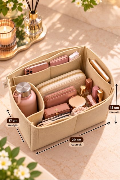 Long.... Large Single Water Bottle Bag Organizer in Beige Color