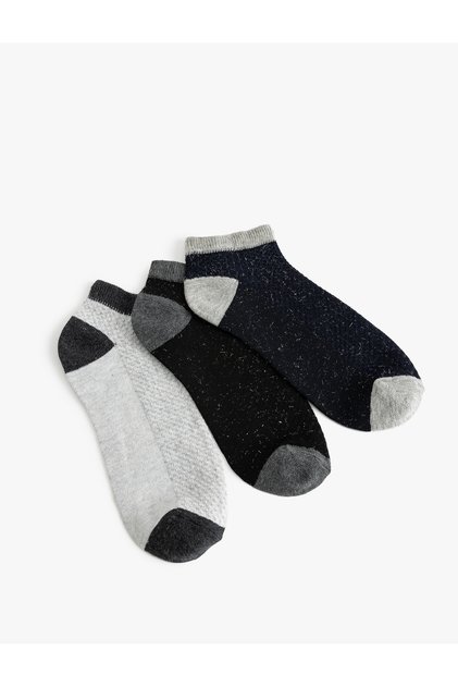 Melted 3-Piece Booties Socks Set - Multicolored