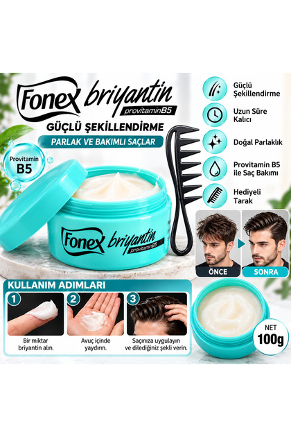 Briyantin 150’ml + Geniş Aralıklı Wax Tarağı
