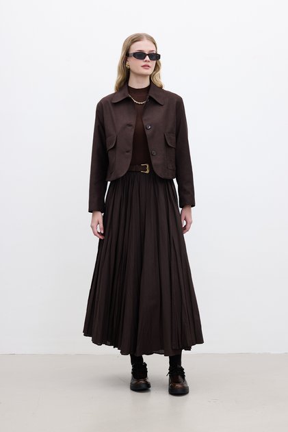 Pilise Maxi Skirt Dark Brown