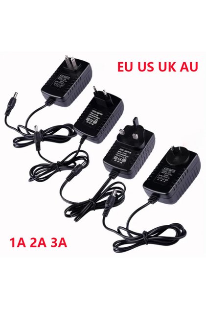 DC 12V 3A قابس بريطاني AC 110-240V 220V إلى DC 12V 1A 2A 3A محول شاحن وحدة تزويد الطاقة 12