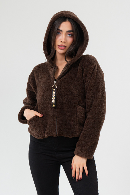 Women's Hooded Plush Zippered Sweat – Oversized Soft Fleece Hoodie – Winter Warm (S-2Xl)