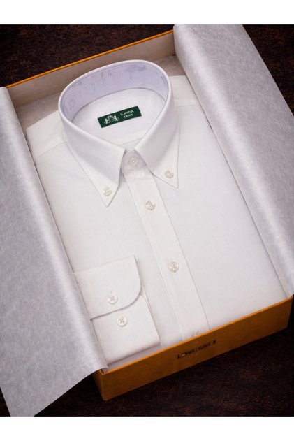 Long Collar Buttoned Men's Shirt