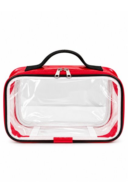 Double-Sided Transparent Makeup Bag – Multi-Purpose Cosmetic Bag with Carrying Handle