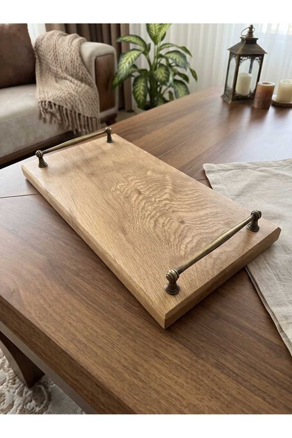 NATURAL WOOD (OAK) COFFEE TRAY FOR SERVING