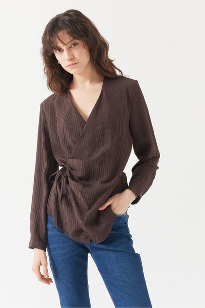 Women's Tie-Up Wrap Blouse