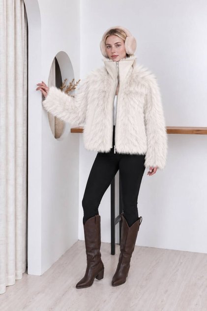 Leather-Trimmed Lolita Fur