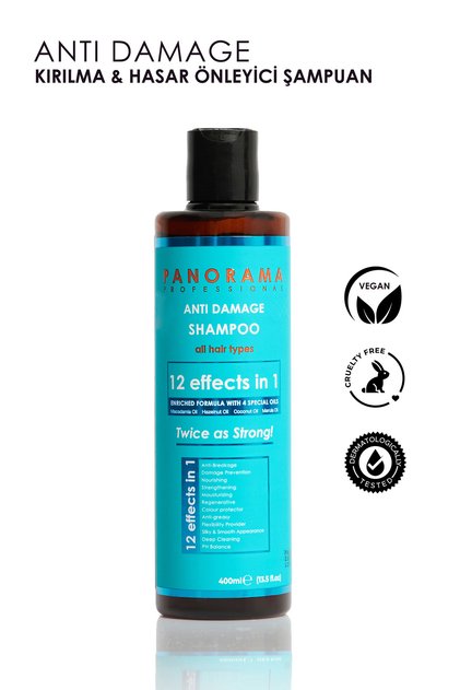 Anti Damage Breakage Damage Prevention Shampoo 400ml Protective Formula Containing Coconut, Marula, Hazelnut, and Macadamia Oils