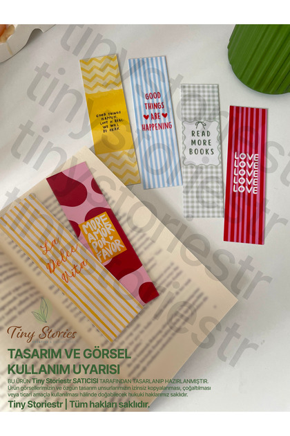 Colorful Patterned Motto Bookmarks, Set of 6 - tinystoriestr