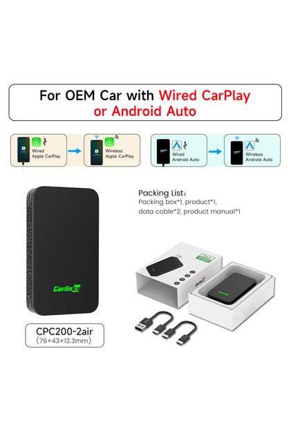 محول CarPlay اللاسلكي CarlinKit 5.0 و CarlinKit 5.0 و 4.0 من سلكي إلى لاسلكي 2air، دونجل Android Auto
