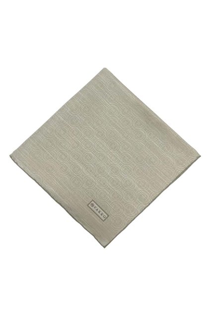 Cotton Silk Scarf - Spiral Monogram - Stone