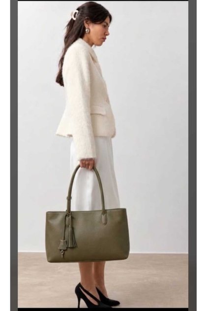Women's Khaki Large-Size, Spacious, Soft-Textured Shoulder Bag and Crossbody Bag
