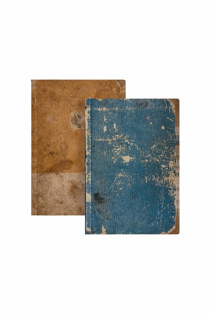 A5 Unlined Double Notebook Set- Journal, Collage, and Notepad 15X21Cm Fourth Old Colors