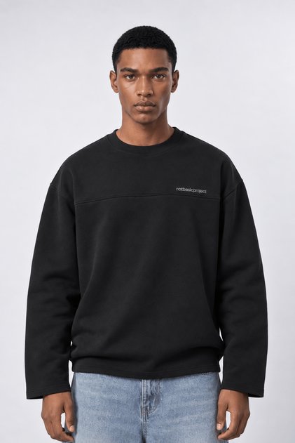 Men's Notbasicproject Oversize Long Sleeve Black