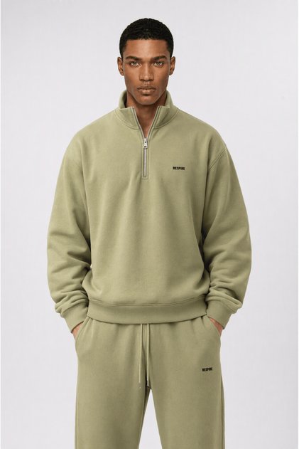 Men's Basic Half Zip Oversize Sweatshirt
