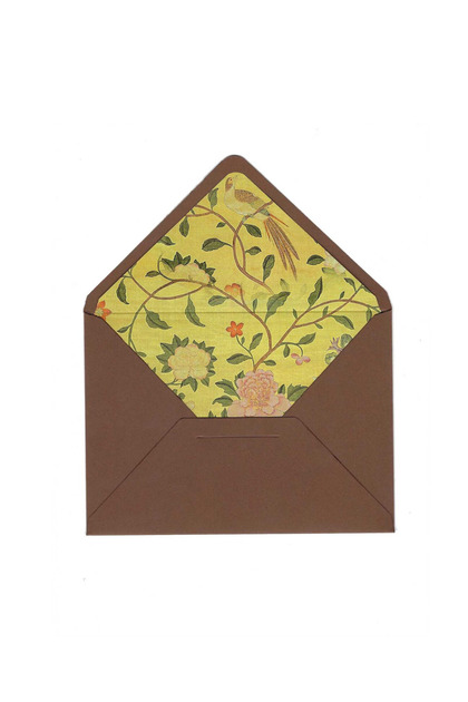 Peony Patterned Brown Envelope