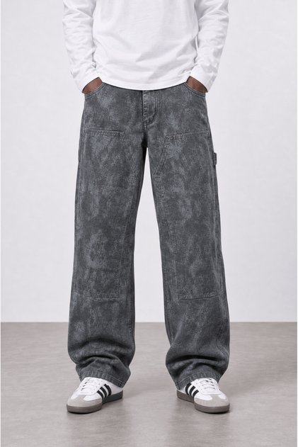 Men's Washable Carpenter Baggy Jean Black