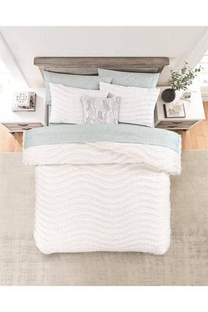 Alito White Ether | 100% Cotton Double 8 Piece Comforter Set