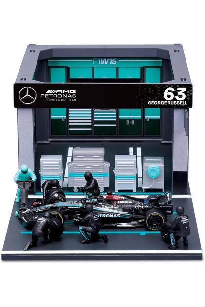 1:43 2024 Race Mercedes W15 Pit Pass, Russell #63