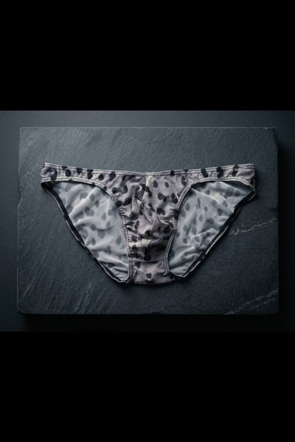 Men's Leopard Pattern Sheer Tulle Briefs