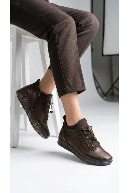 Women's Elastic-Laced, Zip-Up Boots with Non-Slip Soles
