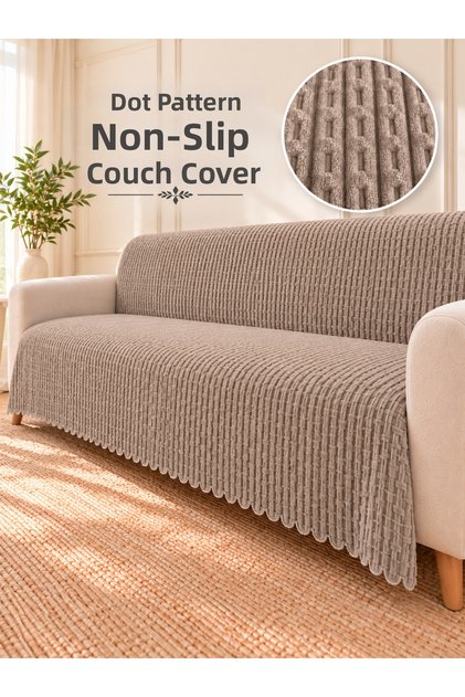 Dot-Patterned, Non-Slip, Washable Sofa Cover, Chair Shawl That Covers the Armrests, 160x205 cm