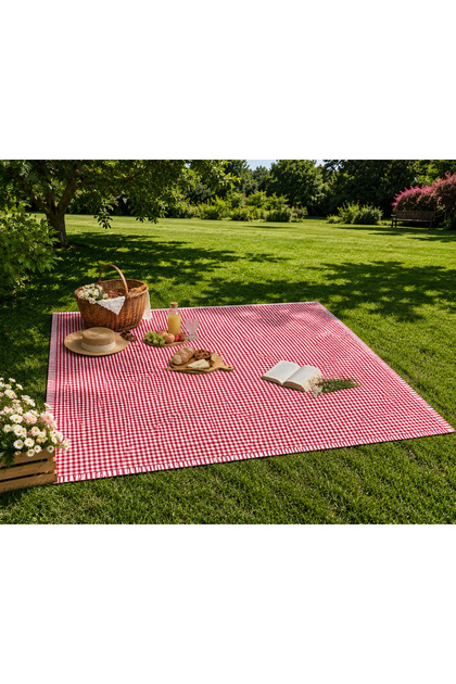 Pötikare Red 170X170 cm Picnic Mat Tablecloth Table Cloth