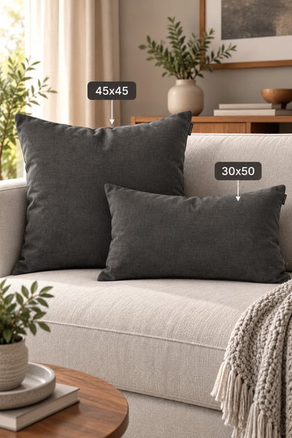 Single Velvet Textured Throw Pillow Cover Gray