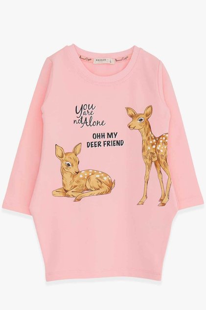 Girl Child Tunic Gazelle Printed 1.5-5 Years, Pink