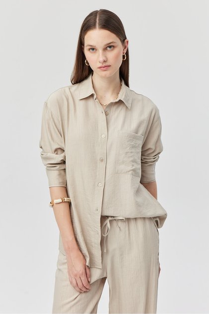 Women's Pocket Detailed Oversize Shirt