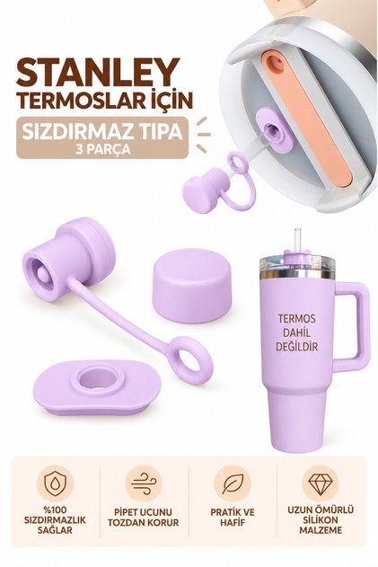 Quencher Compatible Leak-Proof Silicone Stopper - Lilac Light Purple
