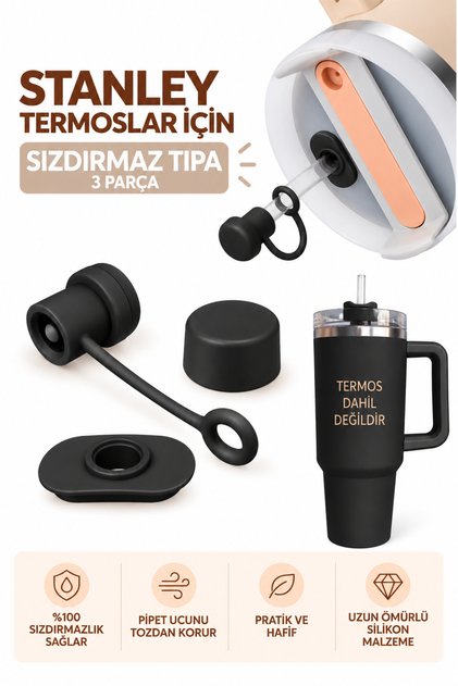 Quencher Compatible Leak-Proof Silicone Stopper - Black