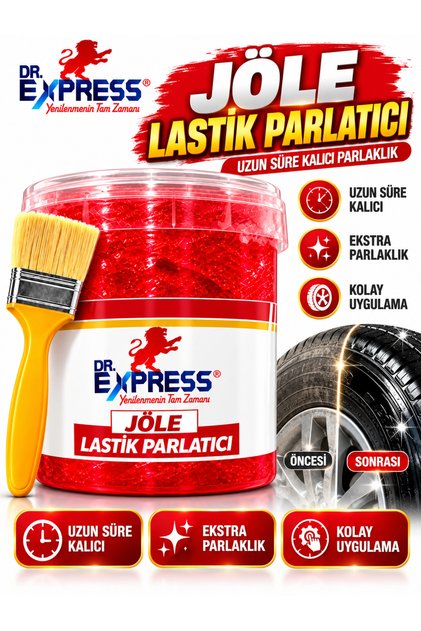 Premium Lastik Parlatıcı Jöle 500 ml Parlak Görünüm Uzun Süre Etkili Yeniler Reçel Parlatıcı Fırçalı