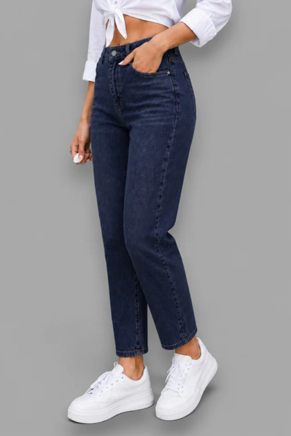 Boyfriend Yüksel Women's Jeans, Relaxed Fit, Mom Fit - denim fabric