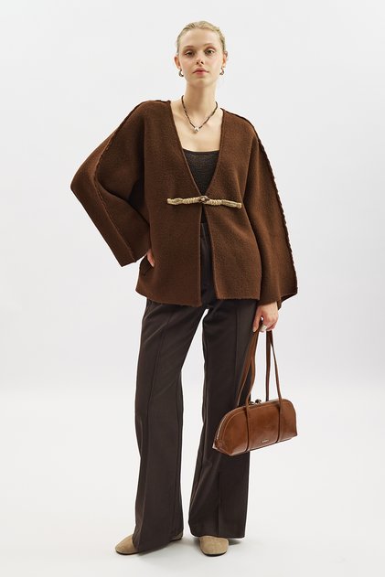 Norway Buttoned Knitwear Cardigan Brown