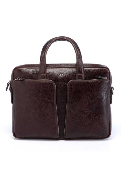 Brown Genuine Leather Men's Briefcase - S1Ev00021451-P3Y