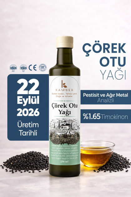 Geleneksel Üretim Doğal Çörek Otu Yağı, Soğuk Sıkım Katkısız Çörek Otu 250 ml
