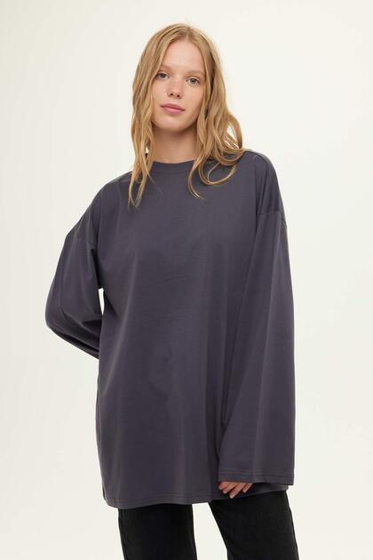 Wide Sleeve Oversize Tshirt Anthracite