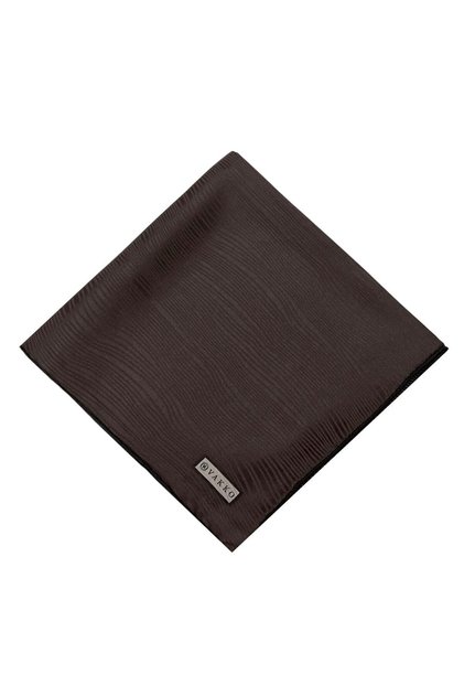 Jacquard Silk Scarf - Wave Pattern - Bitter Brown